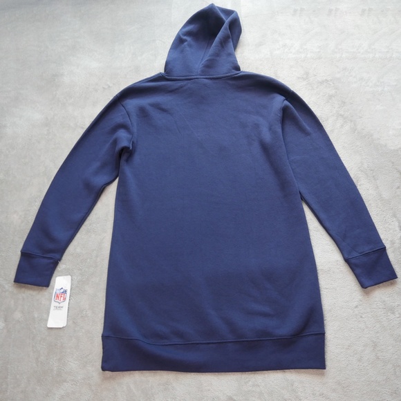 New England Patriots NFL Teens Women Medium 7/9 Blue Pullover Hoodie Sweatshirt - Picture 5 of 12